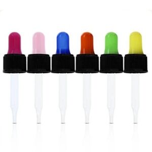 Multicolored Eye Droppers For 15 ML Essential Oil Bottles